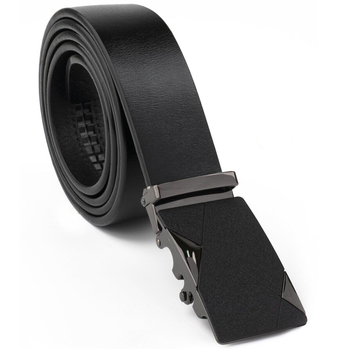 Ремень мужской с пряжкой автомат матовой Vintage Черный