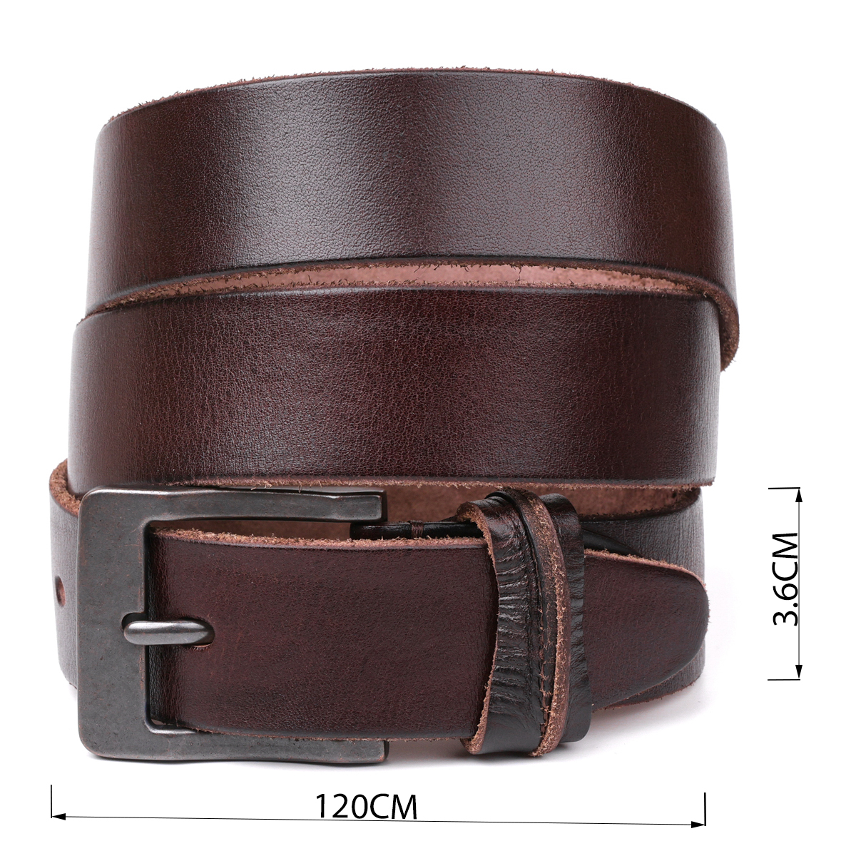 Ремінь з масивною пряжкою Vintage Коричневий