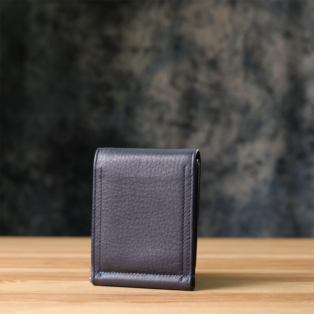 Вертикальный мужской зажим из зернистой натуральной кожи Tony Perotti _ ( navy) Синий