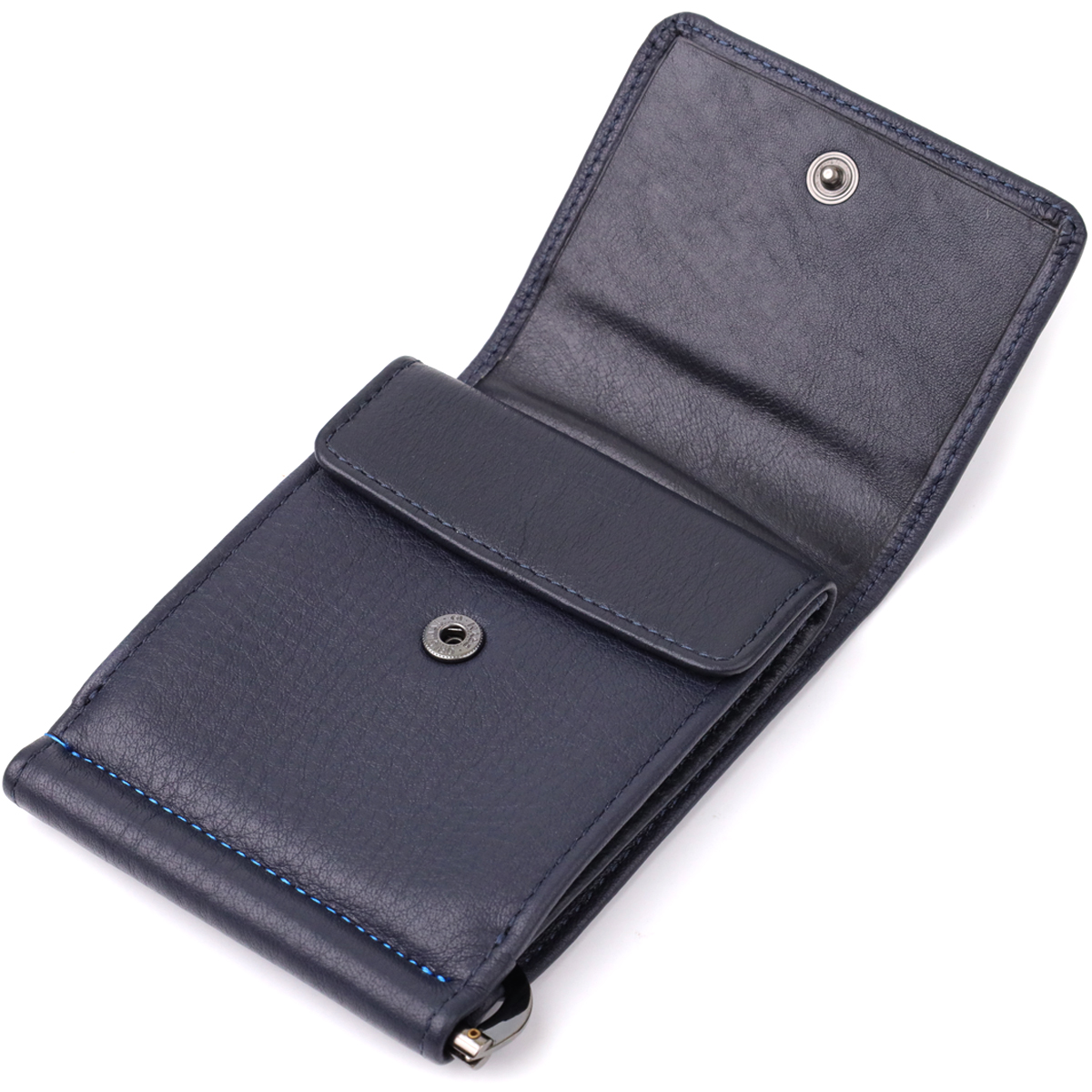 Вертикальный мужской зажим из зернистой натуральной кожи Tony Perotti _ ( navy) Синий